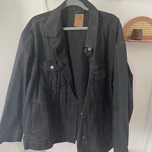 GAP oversized denim jacket in black